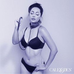 Calexotics - Nocturnal Collier Et Laisse En Cuir Réglable Noir